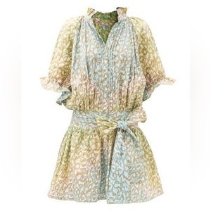 Juliet Dunn Green and Blue Mini Dress